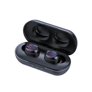 Casti Wireless TWS 50C Techstar®, Bluetooth 5.0, Conexiune Instanta, Waterproof IPX5, 300mAh, Touch, Negru - Img 1