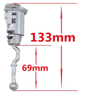 Dimensiuni cilindru incuietoare Citroen C4L/Peugeot 407 – lungime 133 mm, 69 mm sectiune
