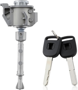 Set cilindru incuietoare + 2 chei pentru Honda Civic 2012–2015, vedere pe alb