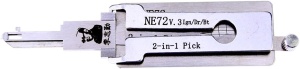 Decodor auto Lishi NE72 2 in 1 pick pentru chei Citroen Peugeot Renault 206 207, lama NE72