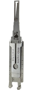 Decodor auto Lishi HU92 vedere frontala, pick si decoder pentru contact si usa