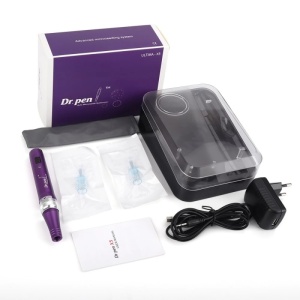 DermaPen Techstar® Dr Pen Premium X5, 2 Capete de Rezerva, Ace Otel Inoxidabil, Corp Aliaj, Ergonomic, Regenerare Piele, Lifting, Viteza Reglabila, 5 Viteze, Purpuriu - Img 12
