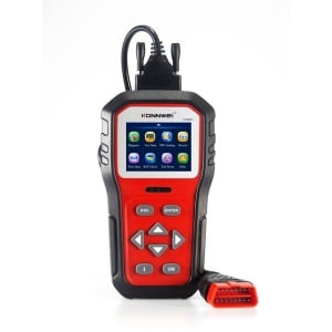 Tester auto OBD2 KONNWEI KW860 rosu cu ecran LCD si butoane de control