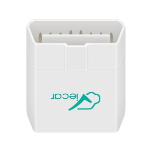 Adaptor Viecar alb OBD2 vedere frontala cu pini metalici
