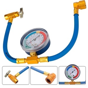 furtun incarcare freon cu manometru si adaptor pentru R134a R12 R22