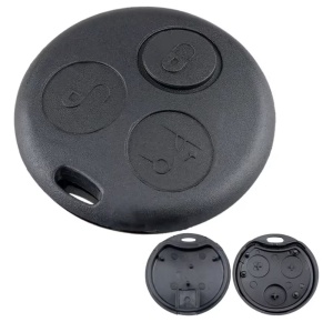 Membrana telecomanda cheie compatibila Smart Fortwo 450/City-Coupe/Cabrio, Roadster, Forfour, 3 butoane, neagra
