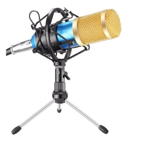 Microfon Profesional BM800 Techstar®, Inregistrare Vocala si Karaoke, Gold Negru - Img 3