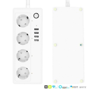 Prelungitor priza smart Techstar A26 wireless 2.4GHz vedere laterala stanga