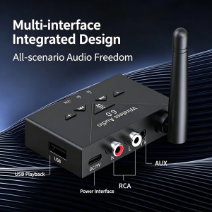 Receiver Bluetooth Techstar J300 cu antena externa pentru conexiune wireless stabila