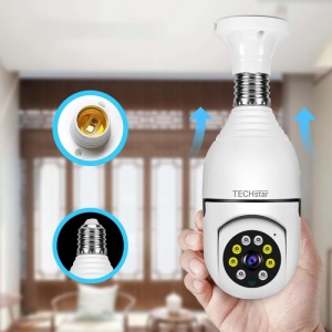 Resigilat Camera de Supraveghere IP PTZ Techstar® IPC-E27 tip bec, HD, Lumina Infrarosie, Control Vertical si Orizontal, Audio Bidirectional, Detectarea Miscarii, P2P, Cloud, Slot MicroSD, Montaj E27 - Img 8
