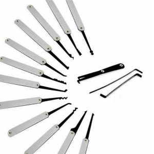 Set 15 Piese Instrumente Lacatuserie Lock Picking, Trusa Unelte Metalice pentru Lacate si Incuietori, Instrumente de Precizie pentru Antrenament si Reparatii - Img 8
