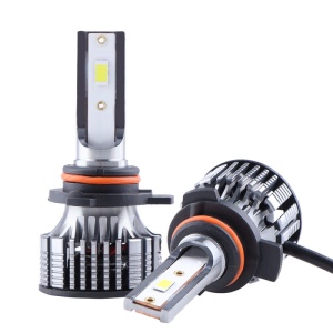 Set 2 LED-Uri Auto Techstar® V8, 9012, 120W, 12-24V, 15000 Lumeni, 6000K, Unghi Fascicul 360°, CSP 3570, Canbus, Radiator Aluminiu, Racire Cooling Tech, Argintiu - Img 2