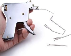 Set 33 Piese Instrumente Lacatuserie si Lock Picking, Lacat Transparent de Antrenament, Trusa Deschidere Incuietori, Instrument Mecanic Tip Pistol, Husa Depozitare - Img 3