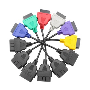set cabluri adaptor OBD2 colorate Techstar pentru diagnoza auto