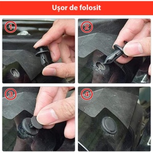 Set 680 clipsuri / cleme auto de fixare universale Techstar® Repair Kit, plastic, 23 dimensiuni de la 5 mm la 100 mm, pentru usi, aripi, bare de protectie si scuturi, multicolor - Img 9
