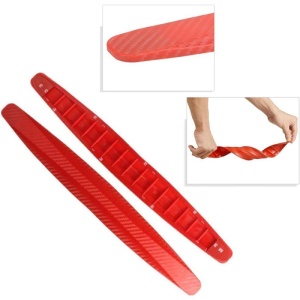 set banda protectie auto techstar rosu cu adeziv montaj 40cm fibra carbon