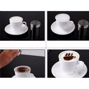 Set Sita pentru decorat cafeaua din inox + 16 forme - Img 10