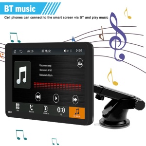 Sistem Multimedia Techstar® Apple Carplay/Android 7096, Ecran Tactil, 7 Inch 1024x600 HD IPS, Bluetooth, Mirror Link, Card TF, USB, AUX, Negru - Img 9