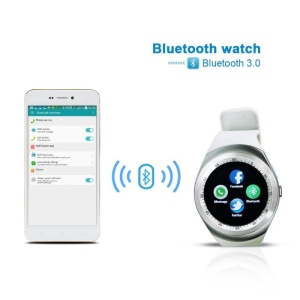 Smartwatch BT, Techstar® Y1 Display 1.54", Compatibil Android si IOS, Alb - Img 2