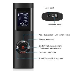 Telemetru Multimetru Mini Digital Smart Techstar® de 40m, cu Laser, Portabil si cu USB pt Masurat Distanta - Img 4