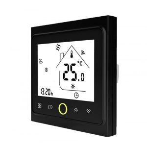 Termostat smart Techstar TH-20W negru afisaj LED alb temperatura
