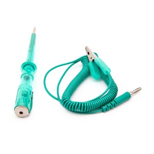 sonda de test auto verde cu cablu spiralat infasurat
