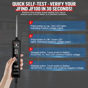 Tester circuite electrice auto JFIND JF100 pentru identificare polaritate pozitiva si negativa