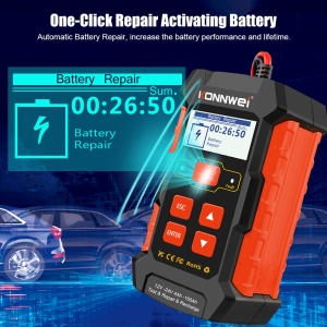 mod repair baterie cu tester KW520 conectat la acumulator auto