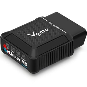 Vgate vLinker MS Bluetooth OBD2 – adaptor diagnoza auto profesional, compatibil iOS Android Windows, suport FORScan, BimmerCode, programare ECU