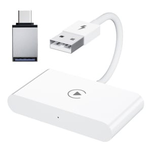 Adaptor wireless CarPlay Techstar alb cu cablu USB-Type C