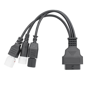 Adaptor OBD2 16p female cu trei iesiri: Yamaha 3 pini, Yamaha 4 pini, Honda 6 pini