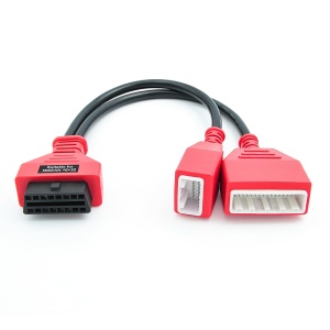 Cablu OBD2 spre Nissan 16/32p, vedere de sus, curbat