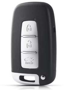 Carcasa cheie auto pliabila Techstar compatibila cu Hyundai Sonata, Azera, Genesis Coupe, ix35, i30, i45 si Kia Forte, Sportage, K2, K5, 3 butoane, HOLD portbagaj, lama HYN14 stanga, fara electronica, butoane frontale