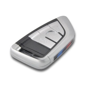 Carcasa cheie auto Techstar BMW 3 butoane cu lama argintiu vedere frontala