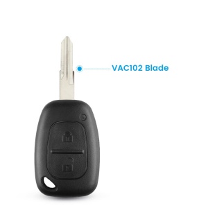 Carcasa cheie auto Techstar Renault Clio Megane Dacia Logan Sandero Duster 2 butoane VAC102 cu logo albastru