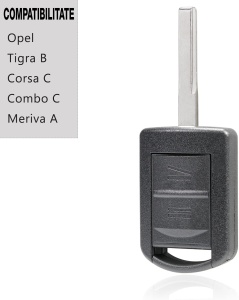 Carcasa cheie Opel cu lama si sticker cod