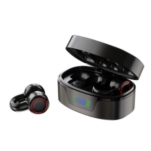 Casti Bluetooth cu clips Techstar® K24, Bluetooth 5.3, Microfon, Control prin atingere, Afisaj LED, 300 mAh, potrivite pentru jocuri/sport/conversatii, Carcasa Magnetica, Negru - Img 6
