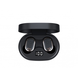Casti Smart Techstar® TWS S17, Wireless, Bluetooth V5.0, HD Audio, Touch, iOS, Android, Type-C, Negru - Img 2