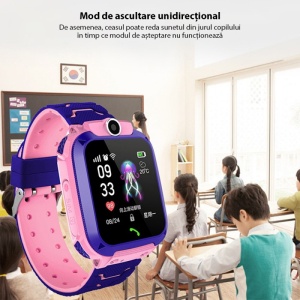 Ceas Smartwatch Pentru Copii Techstar® SW70-Q12 Lite, 1.44 Inch, Cu Functie Telefon SIM, Monitorizare, Apelare SOS, Camera, Roz - Img 7