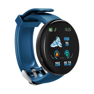 Smartwatch Techstar D18 - Ecran OLED 1.3 inch, Bluetooth 4.0, monitorizare tensiune/puls/oxigen sange, waterproof IP65, culoare albastru