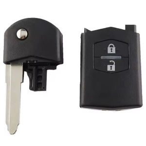 Cheie auto completa cu telecomanda Techstar compatibila cu Mazda 2, 3, 6, CX-7, CX-9, RX-8, 2 butoane, 433 MHz, chip 4D63, lama inclusa, fata si spate