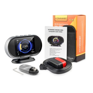 Pachet complet Konnwei KW206 cu display HUD, cablu OBD2 si manual utilizare