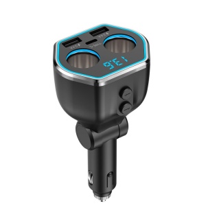 Incarcator Auto Techstar® A21C, Dual USB, Fast Charging, 2 Prize, USB Type C, Compact, Iluminare Ambientala - Img 4