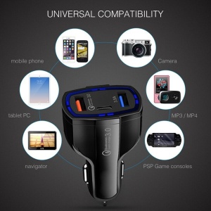 Incarcator Auto Techstar® Turbo Fast, 5V, 3.5A ,QC3.0, DUAL USB, Universal, Negru - Img 5