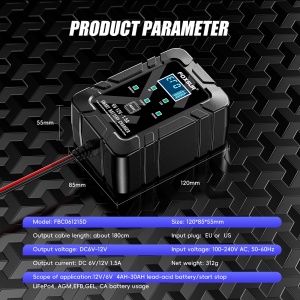 Incarcator Foxsur pentru baterii 6V si 12V cu protectii multiple