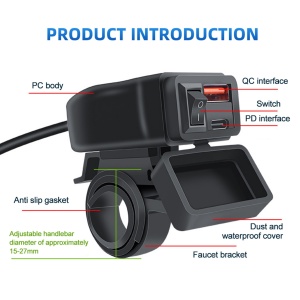 Incarcator Techstar A83PD vedere in detaliu porturi si cabluri