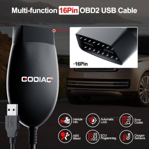Interfata multifunctionala GODIAG J2534 Nano OBD2 USB 16 pini pentru informatii vehicul, ABS, coduri eroare si ECU