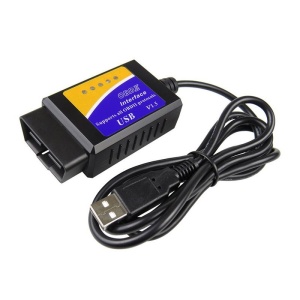 Adaptor diagnoza auto Techstar OBD2 USB cip ELM V1.5 vedere laterala