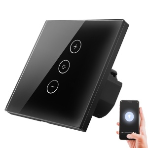 Design modern intrerupator smart touch Techstar V2 negru cu sticla securizata