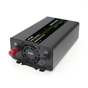 Invertor auto negru JF02 cu porturi USB si priza Schuko